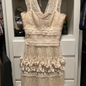 BCBG Ivory ruffle dress Size 4